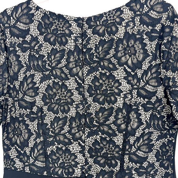 Perceptions Black Dress Lace Bodice Womens SZ XL Fit & Flare Cocktail party - Picture 6 of 12